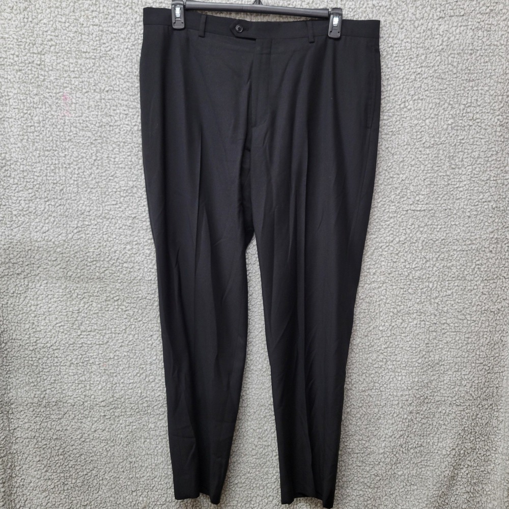 Pronto Uomo Mens Black Flat Front Dress Pants Slacks 38x32 Formal Business